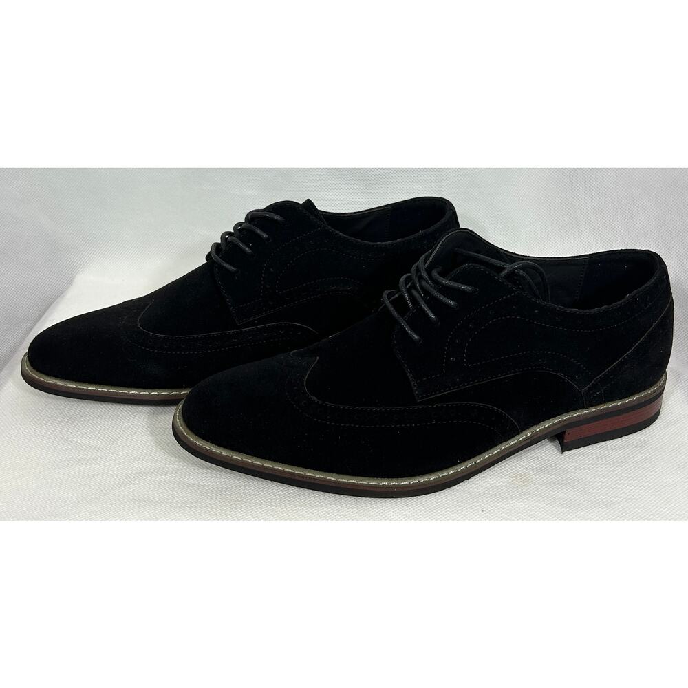 NEW Mofri Men’s Black Suede Oxford Dress Shoes Size 9.5 with Box